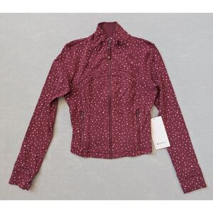 NWT lululemon Define Cropped Jacket Heart Scatter Size 8